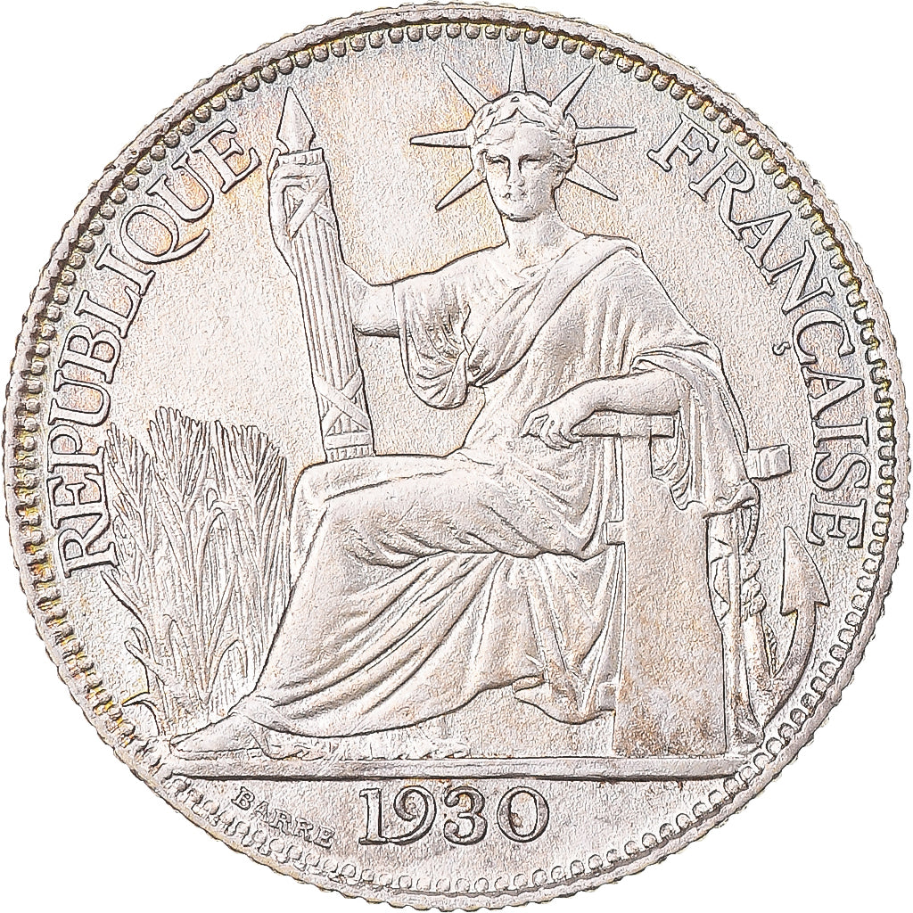 Coin, FRENCH INDO-CHINA, 20 Cents, 1930, Paris, AU(50-53), Silver, KM:17.1