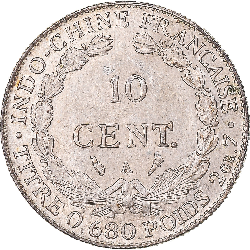Moneta, FRANCUSKIE INDOCHINY, 10 Cents, 1930, Paris, AU(50-53), Srebro, KM:16.1