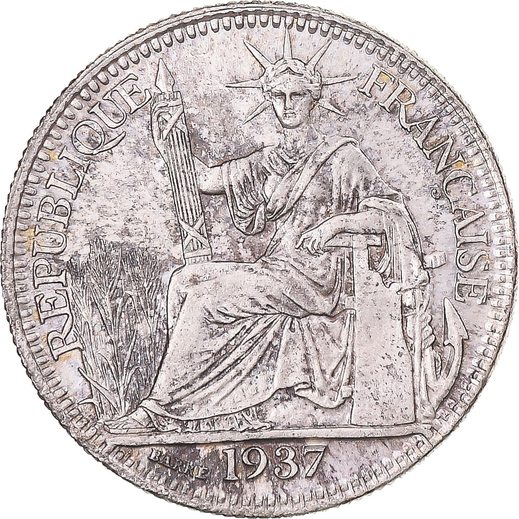 Moneta, FRANCUSKIE INDOCHINY, 10 Cents, 1937, Paris, MS(60-62), Srebro, KM:16.2