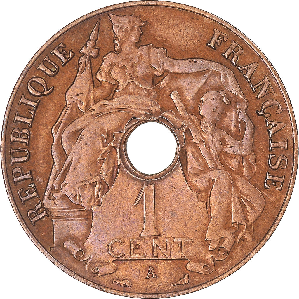 Moneda, INDOCHINA FRANCESA, Cent, 1926, Paris, BC+, Bronce, KM:12.1