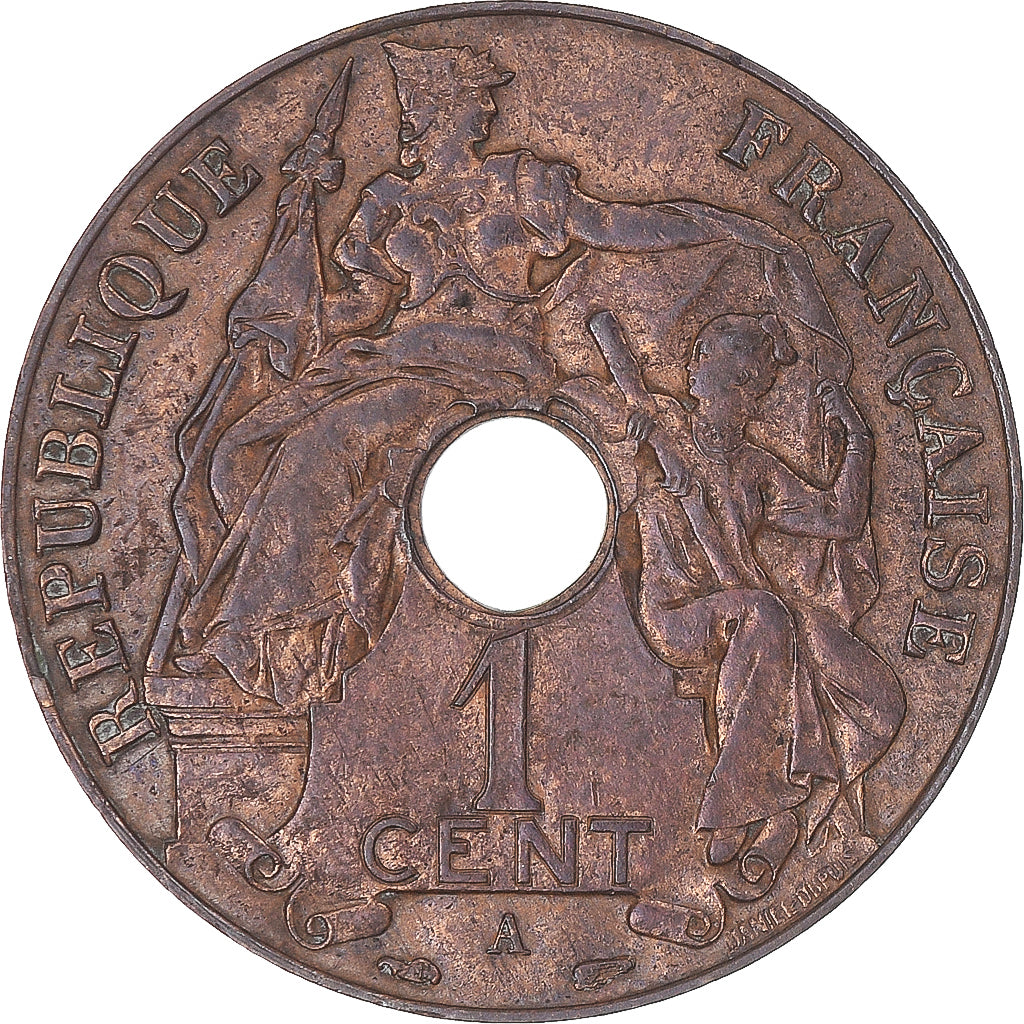 Moneda, INDOCHINA FRANCESA, Cent, 1937, Paris, MBC+, Bronce, KM:12.1