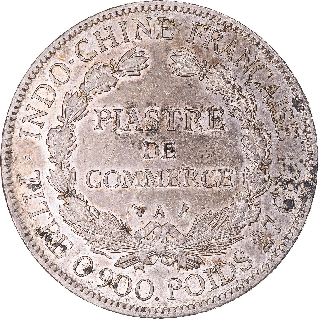 Moeda, INDOCHINA FRANCESA, Piastre, 1904, Paris, AU(50-53), Prata, KM:5a.1
