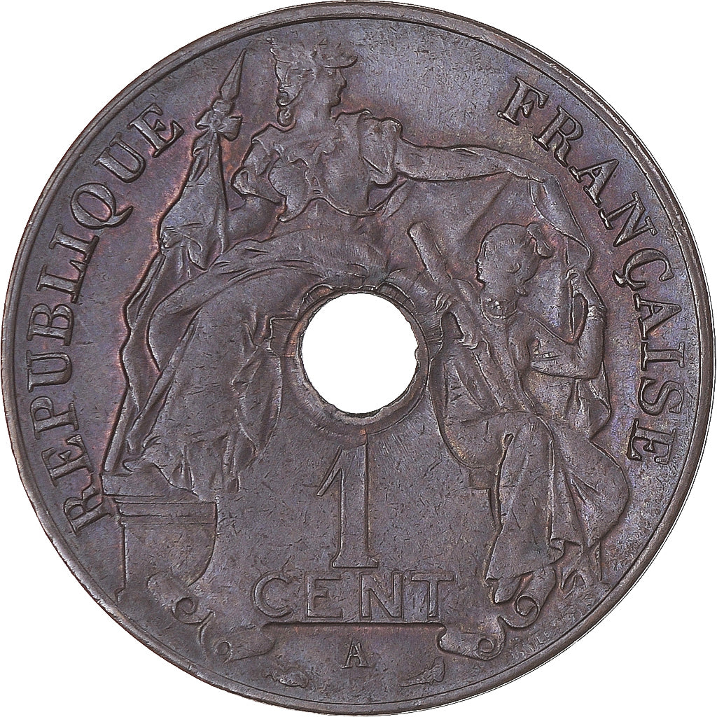 Moneta, FRANCUSKIE INDOCHINY, Cent, 1911, Paris, AU(50-53), Brązowy, KM:12.1