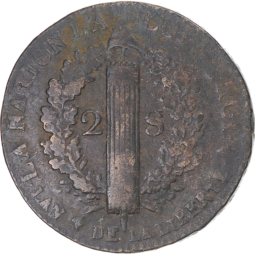 Münze, Frankreich, Louis XVI, 2 sols François, 1792 / AN 4, Lille, Coins