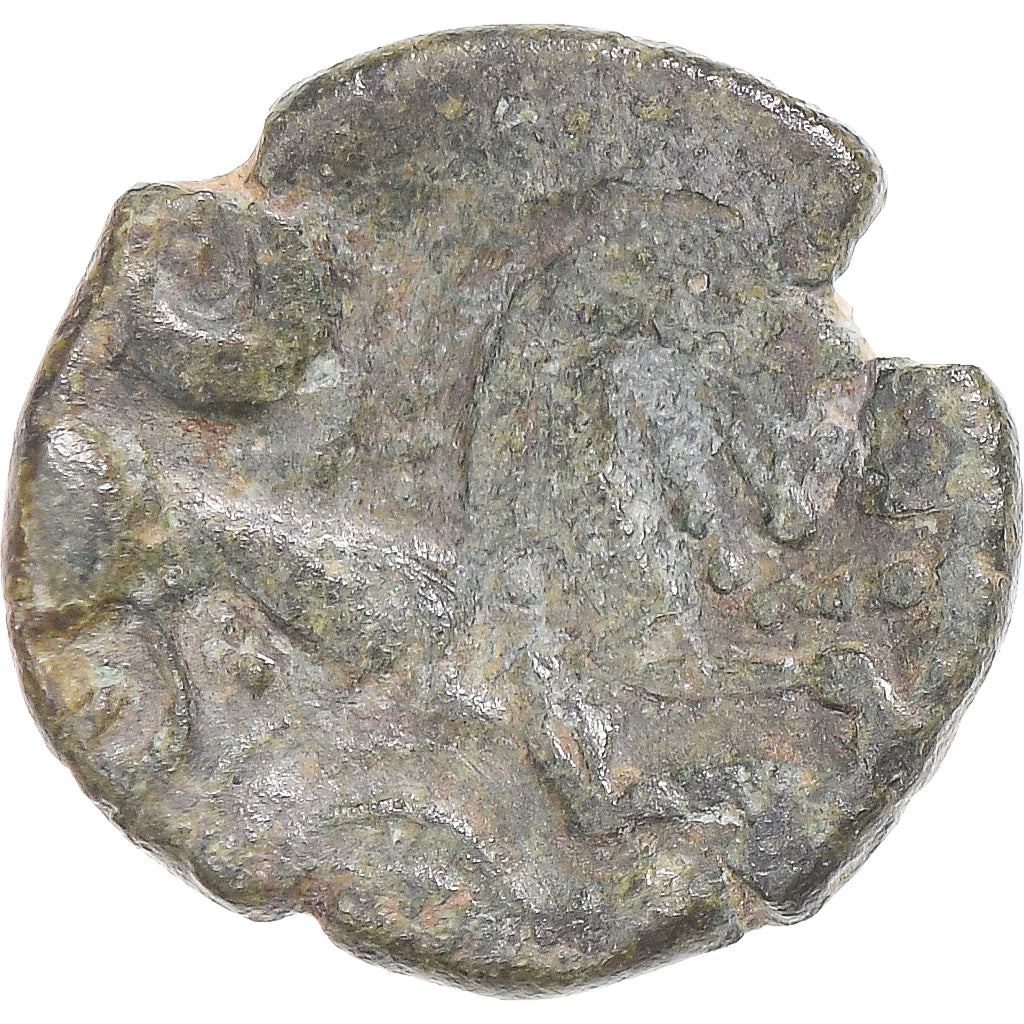 Munten, Bellovaques, Bronze au personnage courant, 1st century BC, FR+, Bronzen