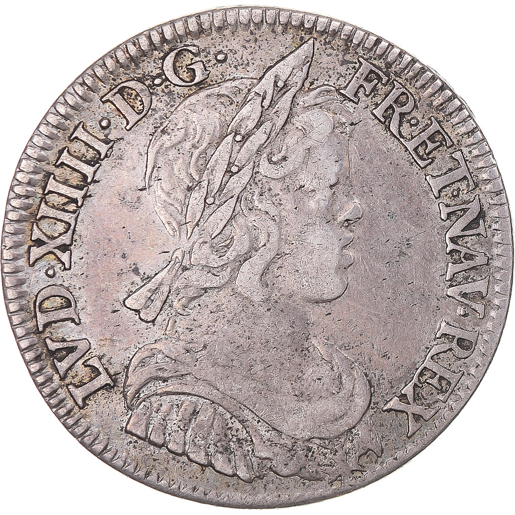 Munten, Frankrijk, Louis XIV, 1/4 Écu à la mèche courte, 1645, Paris, FR+