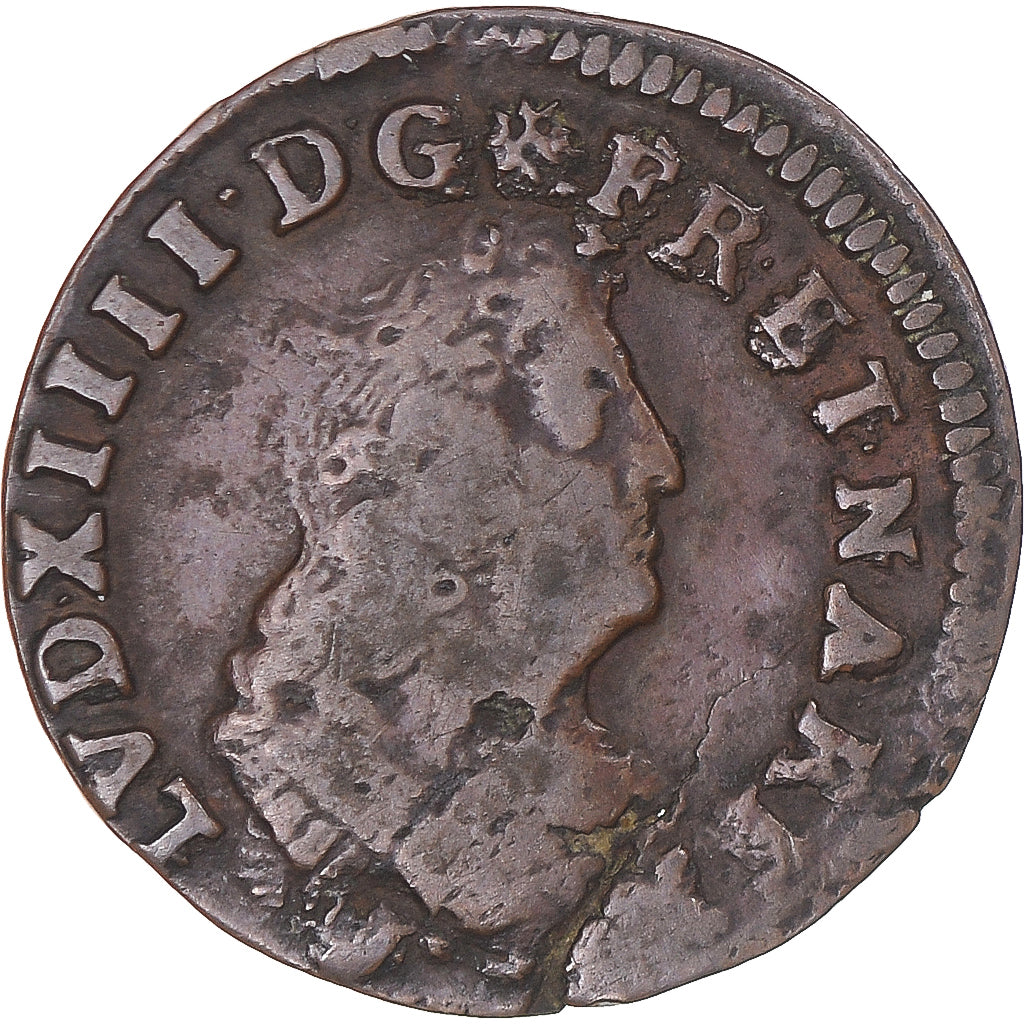 Coin, France, Louis XIV, 2 Deniers, 1708, Strasbourg, VF(20-25), Copper, KM:309