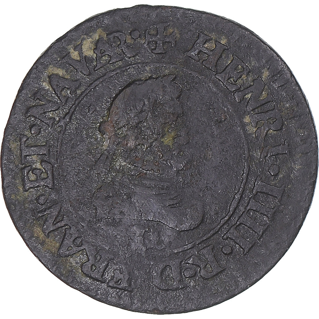 Coin, France, Henri IV, Denier Tournois, 1607, Lyon, VF(30-35), Copper