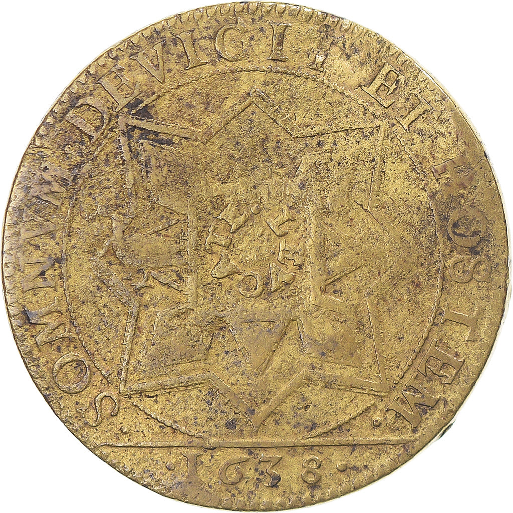 France, Jeton, Languedoc, Siège du Fort de Leucate, 1638, TB+, Laiton