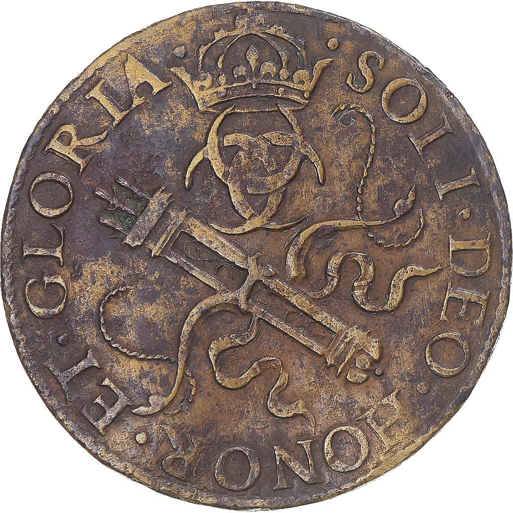 France, Token, Henri II et Catherine de Médicis, 1552, AU(50-53), Brass