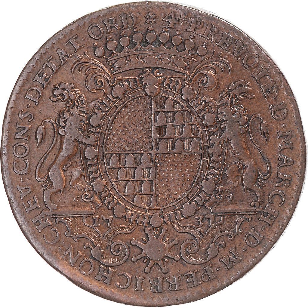 Frankreich, betaalpenning, Lyon, Camille Perrichon, quatrième prévôté, 1737