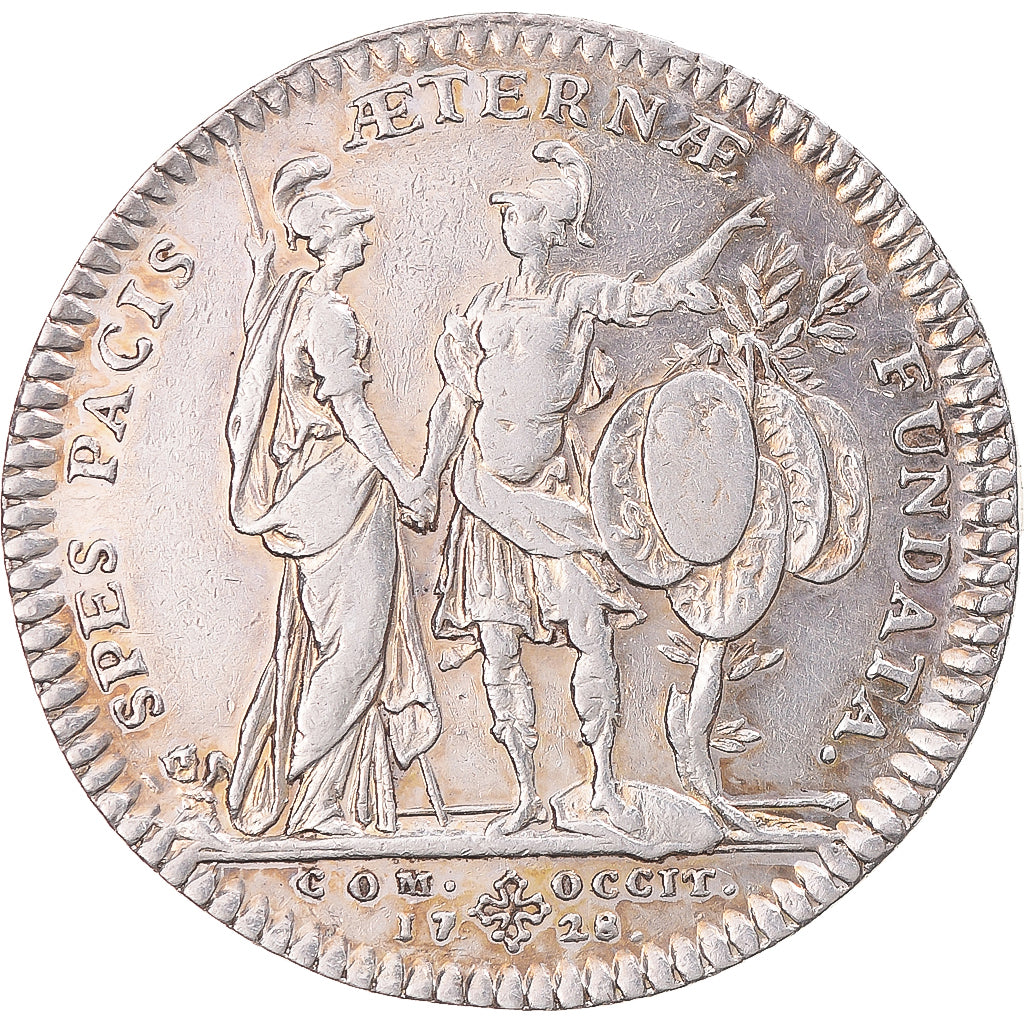 Francia, zeton, Louis XV, Préliminaires de paix du traité de Séville, 1728