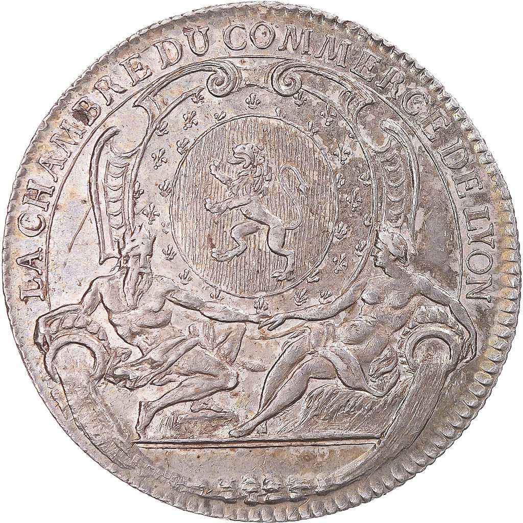 France, Token, Chambre de Commerce de Lyon, 1723, AU(55-58), Silver