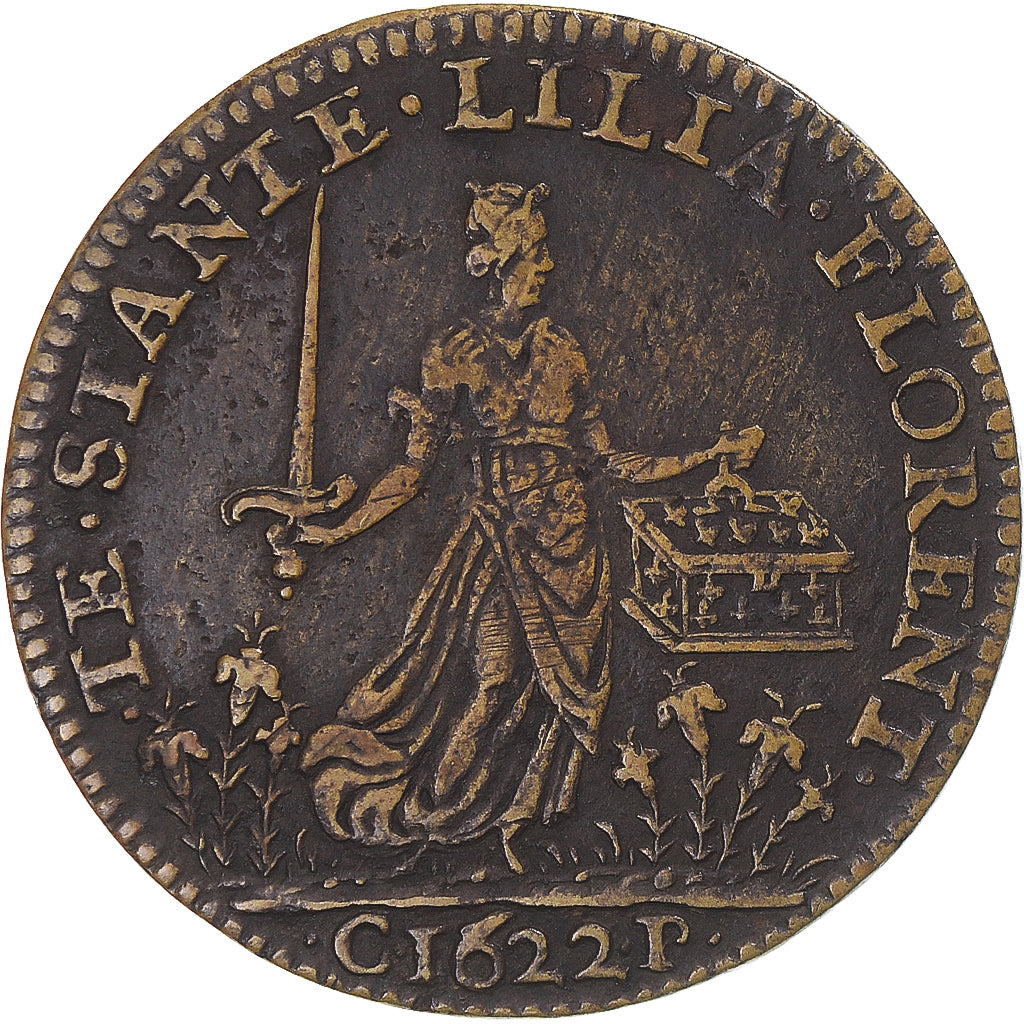 Francia, ficha, Louis XIII, La justice, 1622, BB, Rame, Feuardent:12120 var.