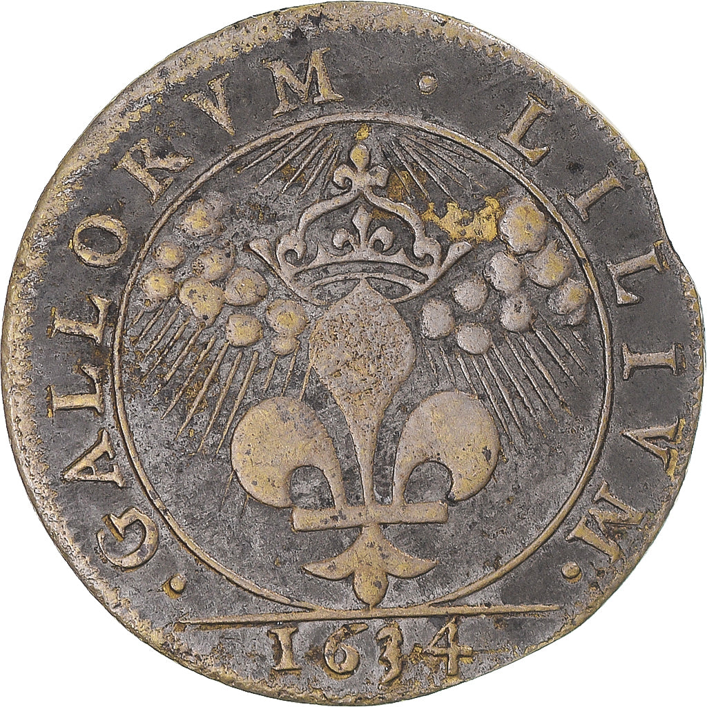 Francia, zeton, Louis XIII, Fortifications sur le Rhin, 1634, MBC, Latón