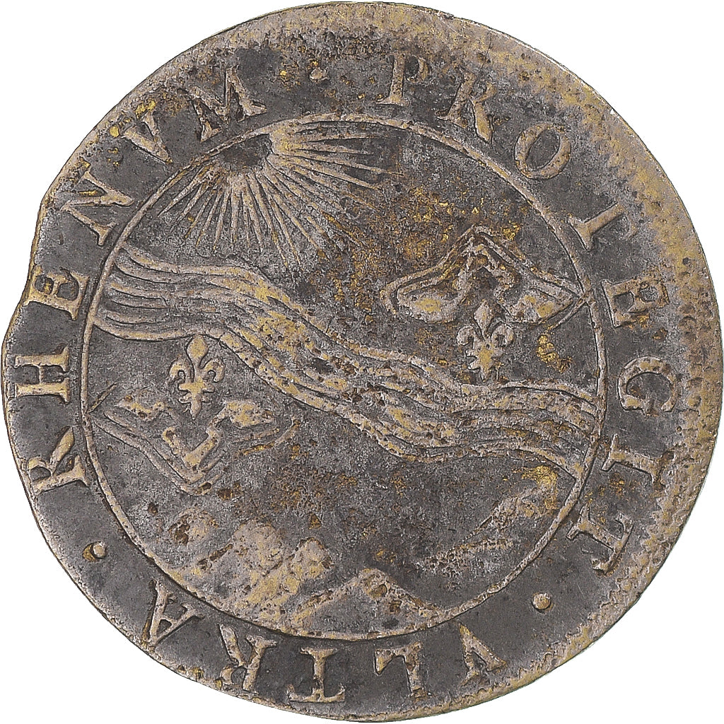 Francia, zeton, Louis XIII, Fortifications sur le Rhin, 1634, MBC, Latón