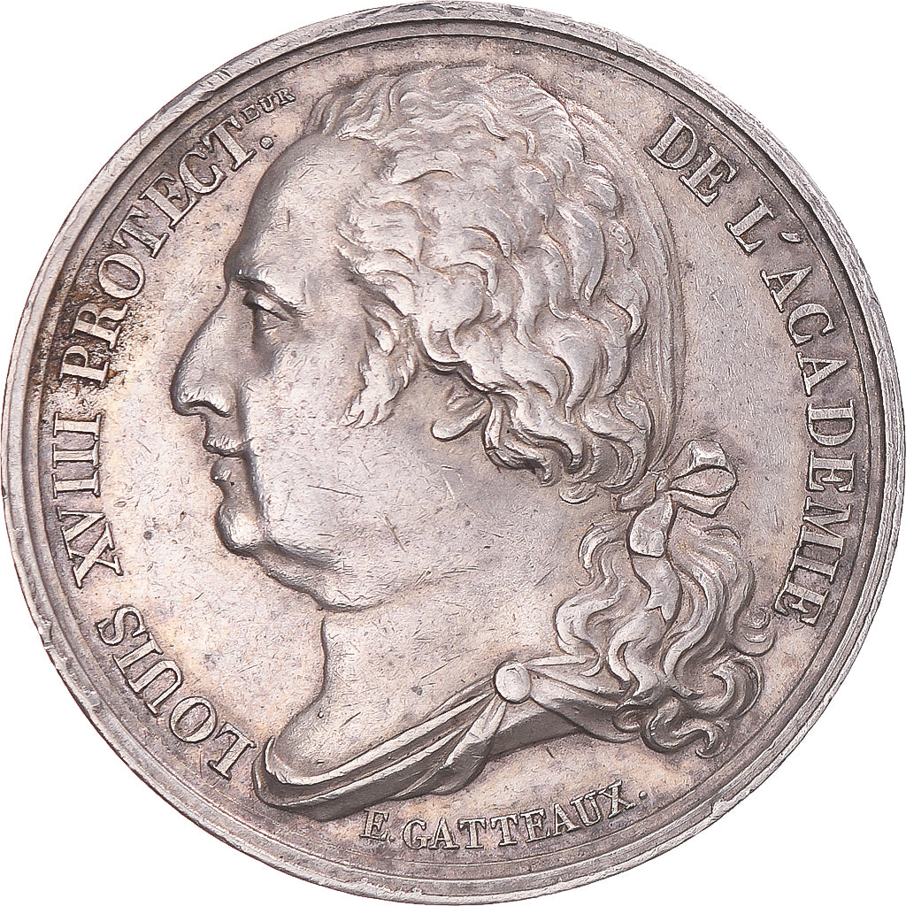 France, Jeton, Louis XVIII, Académie française, TTB+, Argent
