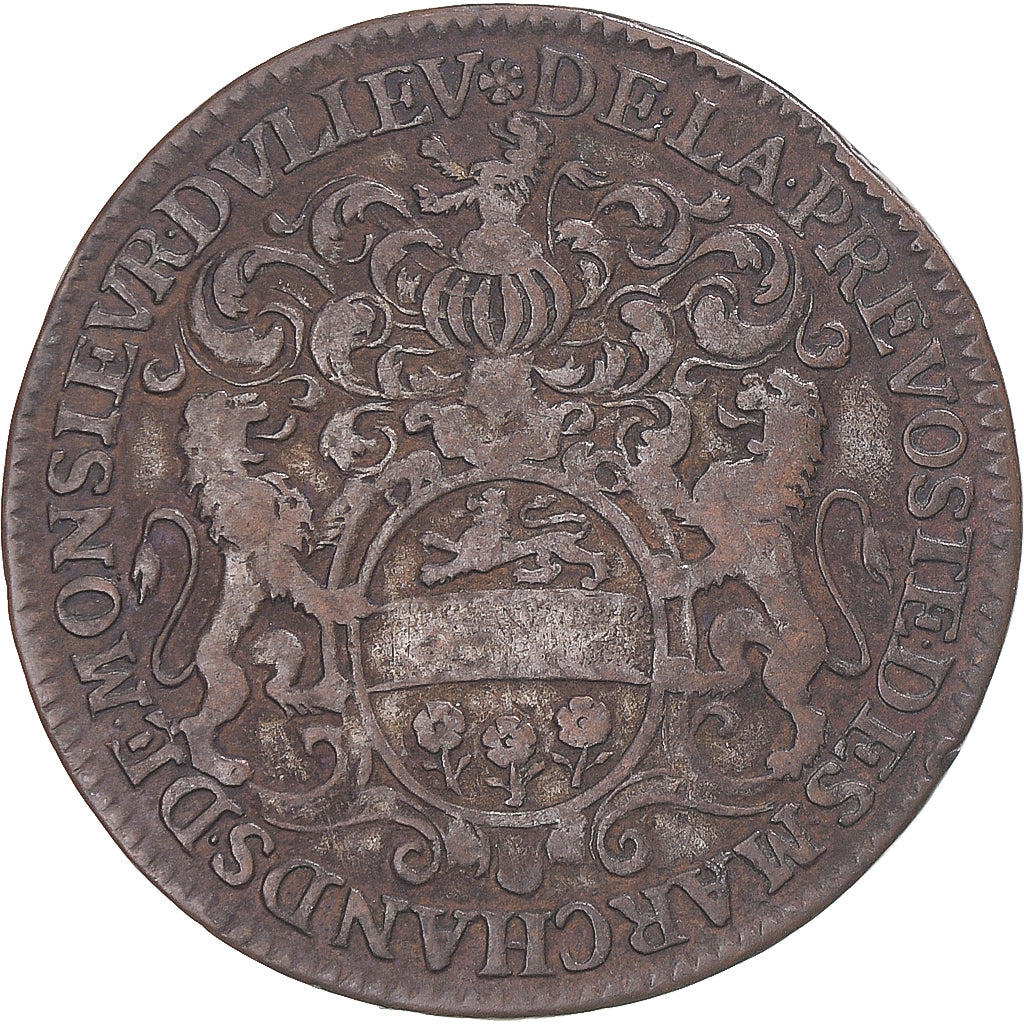 France, Token, Consulat de Lyon, Jean-Baptiste Dulieu, 1692, VF(30-35), Copper