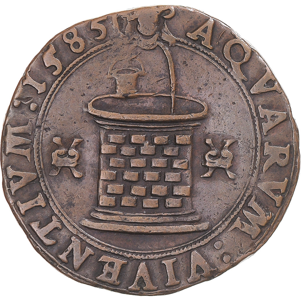 France, Token, Bourgogne, puit de Beaune, 1585, EF(40-45), Copper