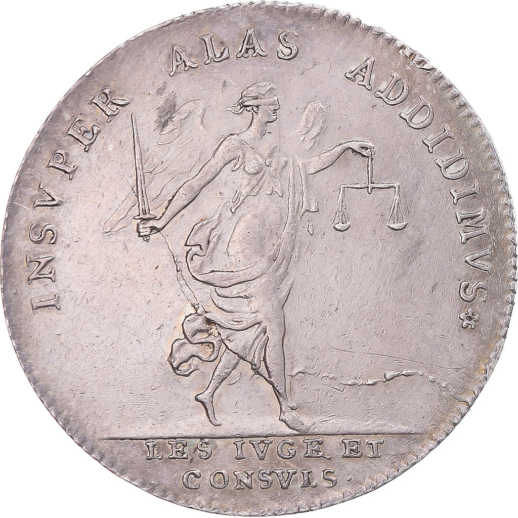 Francia, ficha, Louis XV, Les Juges et Consuls, 1750, BB+, Argento