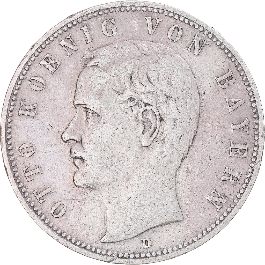 Münze, Deutsch Staaten, BAVARIA, Otto, 5 Mark, 1904, Munich, S+, Silber, KM:915
