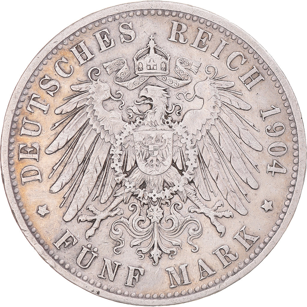 Münze, Deutsch Staaten, BAVARIA, Otto, 5 Mark, 1904, Munich, S+, Silber, KM:915