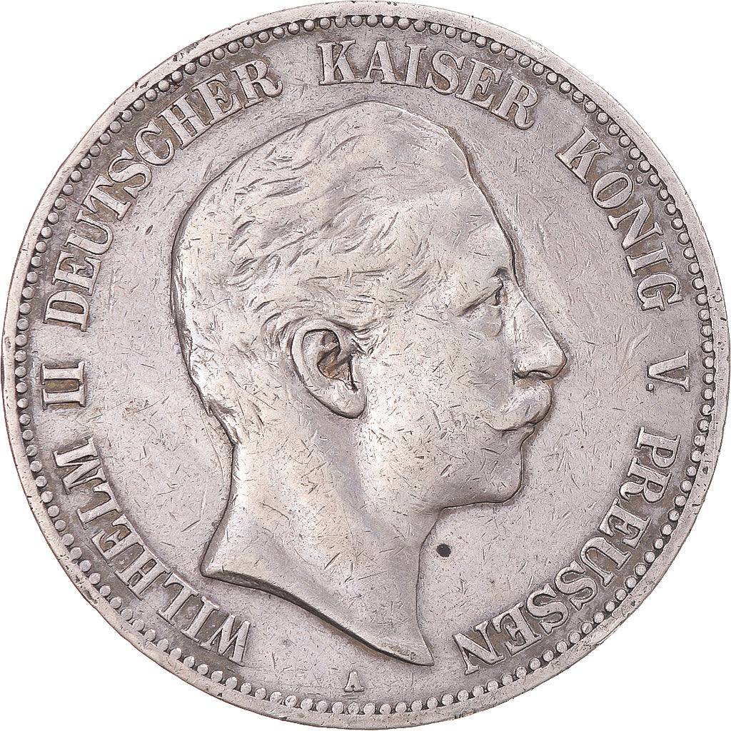 Moneta, Landy niemieckie, PRUSSIA, Wilhelm II, 5 Mark, 1904, Berlin, VF(30-35)