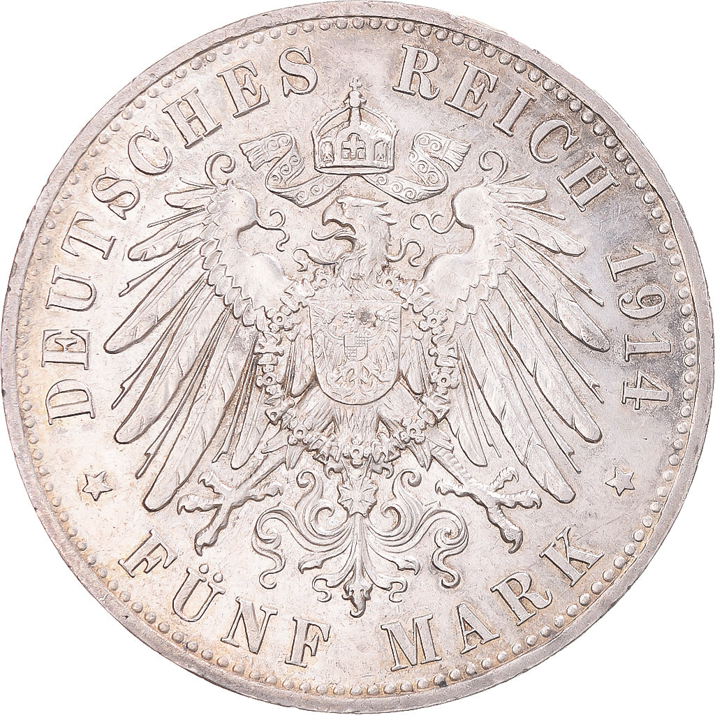 Monnaie, Etats allemands, PRUSSIA, Wilhelm II, 5 Mark, 1914, Berlin, TTB+