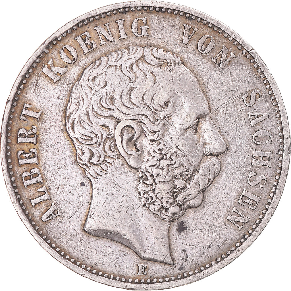 Moneta, Landy niemieckie, SAXONY-ALBERTINE, Albert, 5 Mark, 1899, Muldenhütten