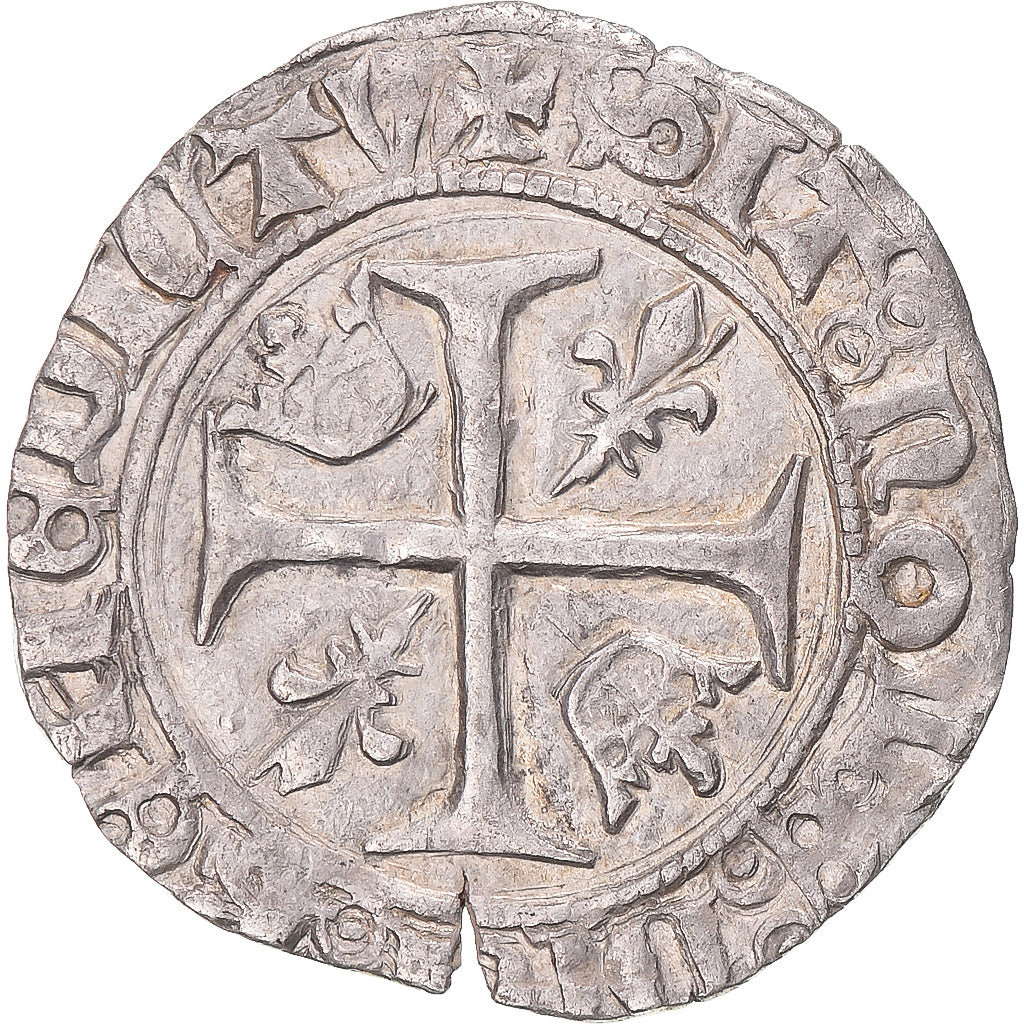 Munten, Frankrijk, Charles VI, Blanc Guénar, Angers ?, ZF, Billon, Duplessy:377