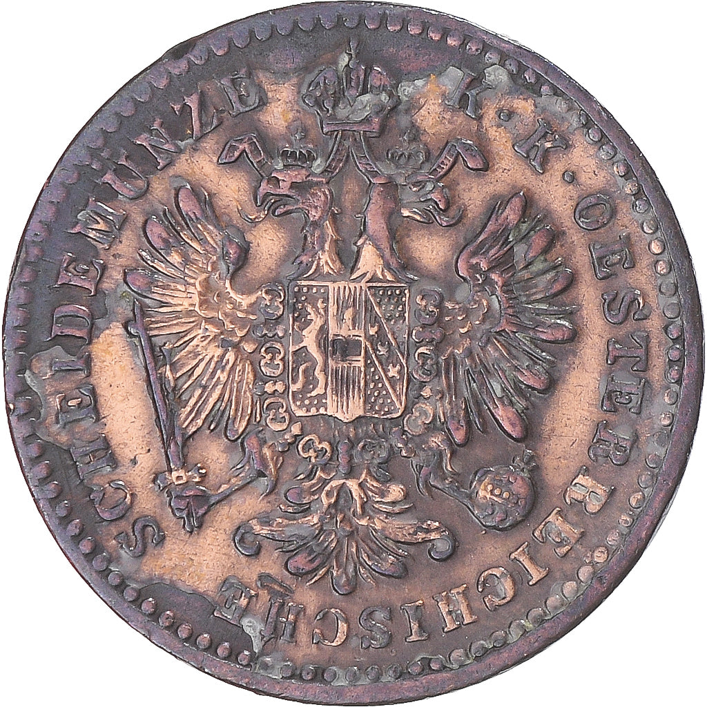Moneta, Austria, Franz Joseph I, Kreuzer, 1881, Vienna, BB, Rame, KM:2186