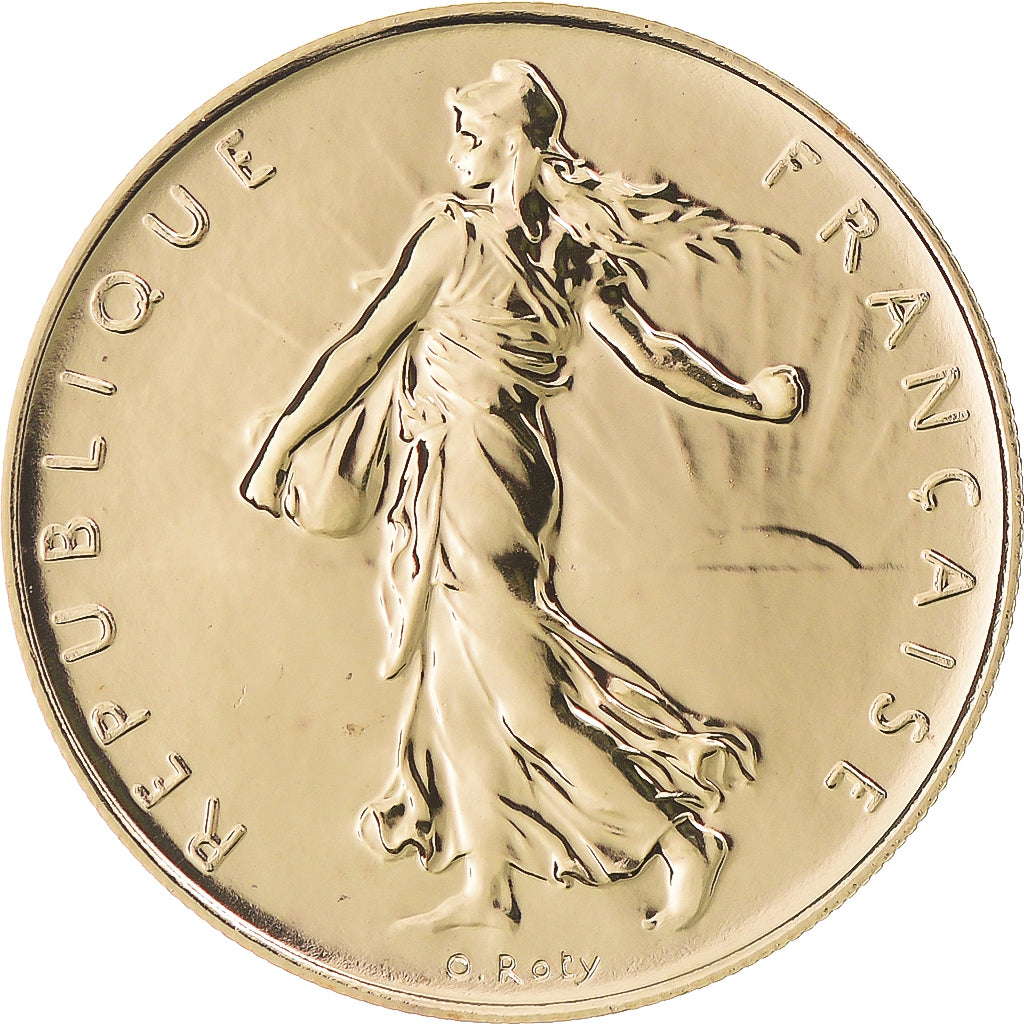 Coin, France, Semeuse, Franc, 2001, Paris, BU, MS(65-70), Gold, KM:925.1a