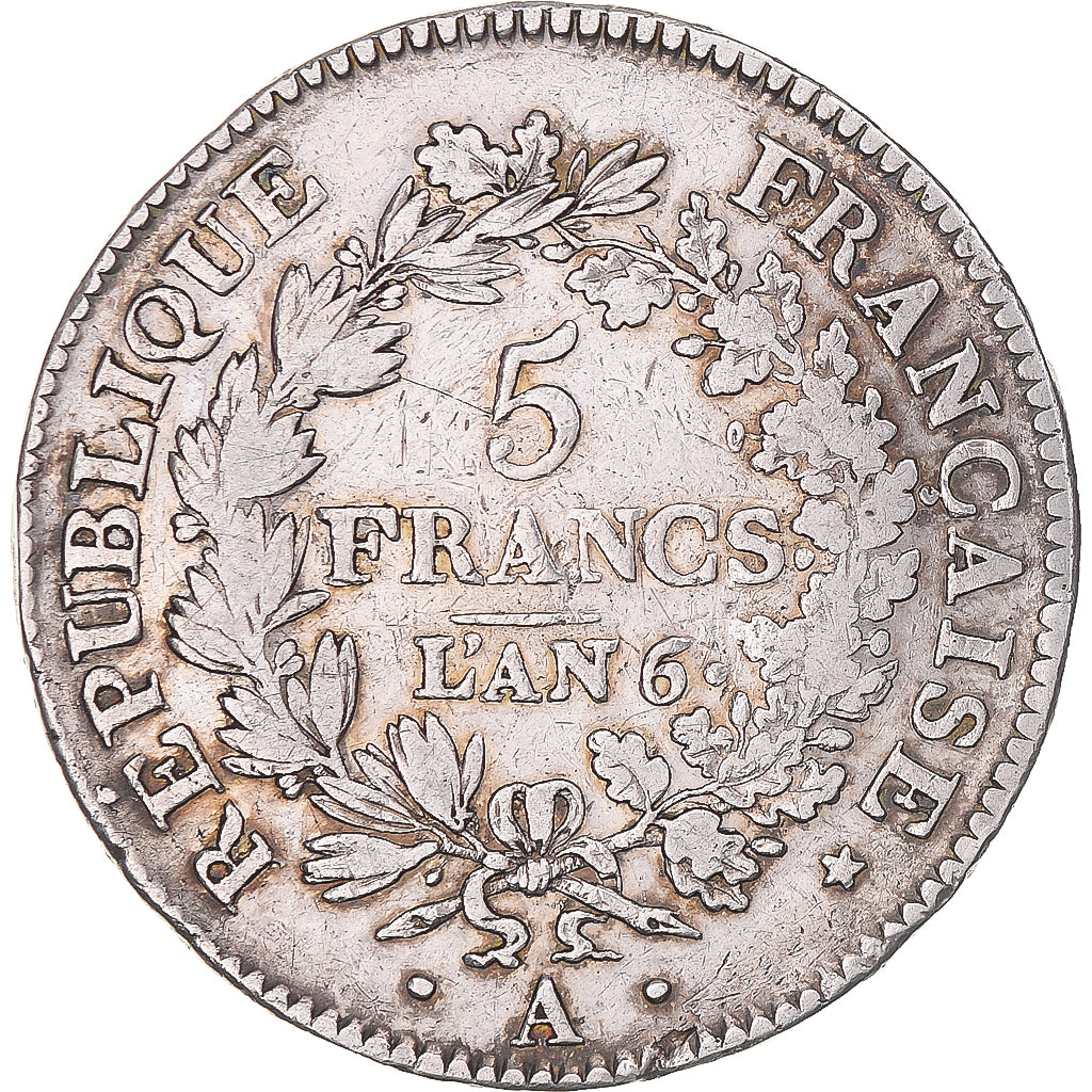 Coin, France, Union et Force, 5 Francs, AN 6, Paris, VF(30-35), Silver