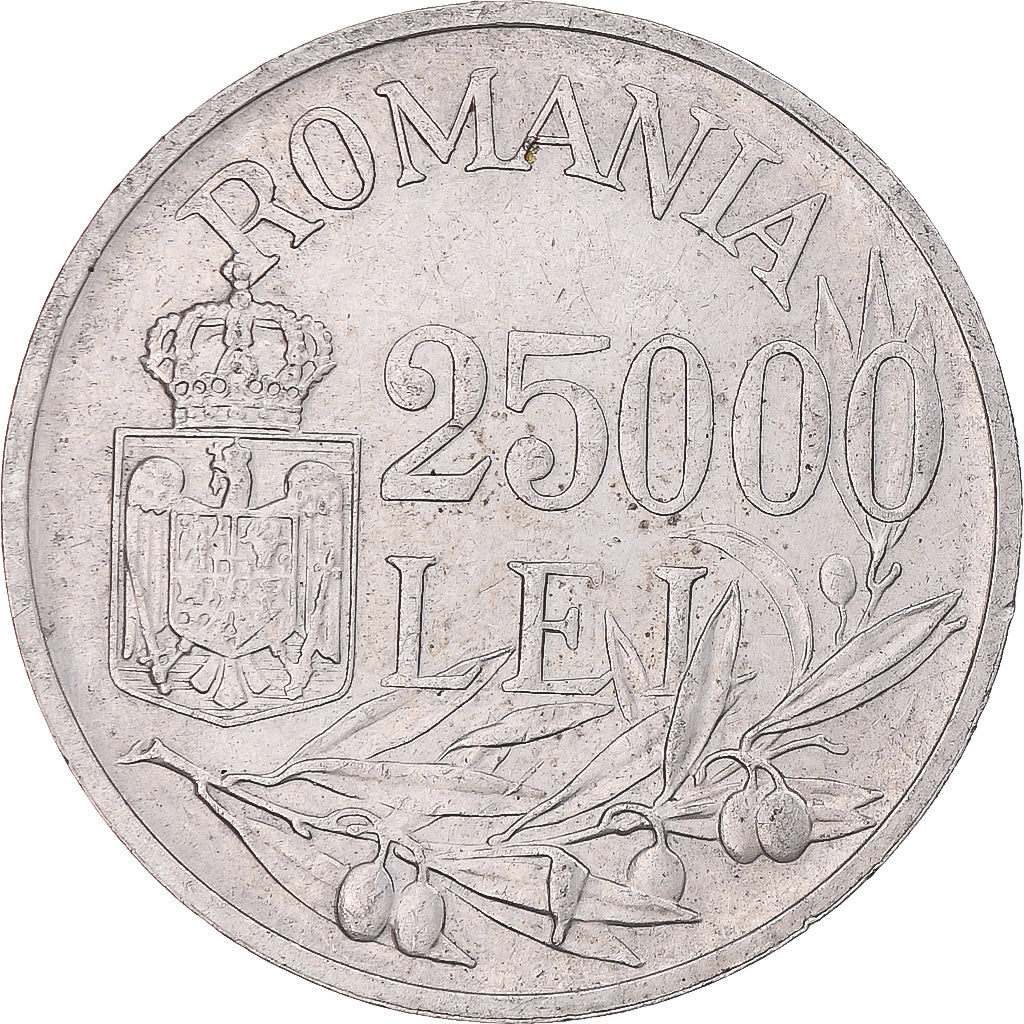 Münze, Rumänien, Mihai I, 25000 Lei, 1946, Bucarest, SS, Silber, KM:70