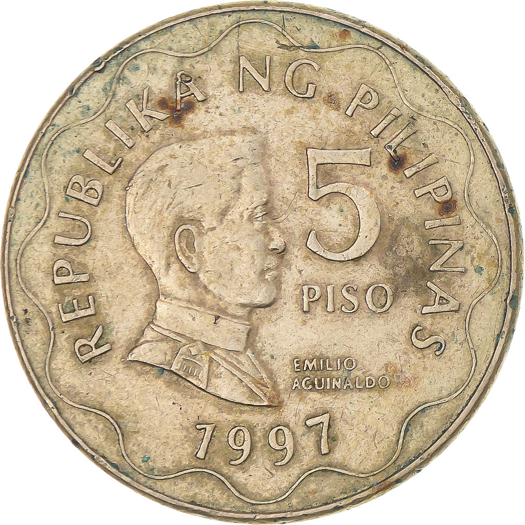 Coin, Philippines, 5 Piso, 1997, VF(30-35), Nickel-brass, KM:272