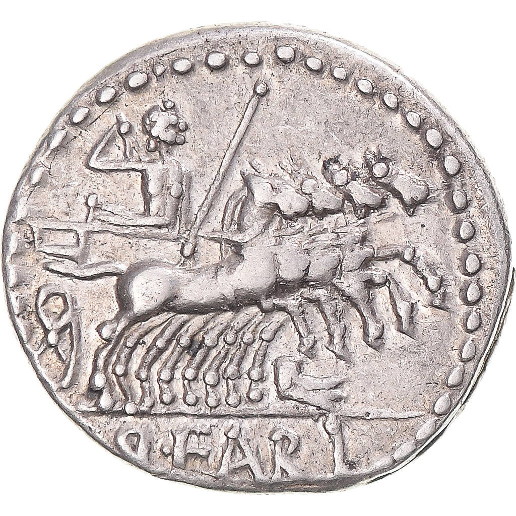 Coin, Fabia, Denarius, 124 BC, Rome, AU(50-53), Silver, Crawford:273/1