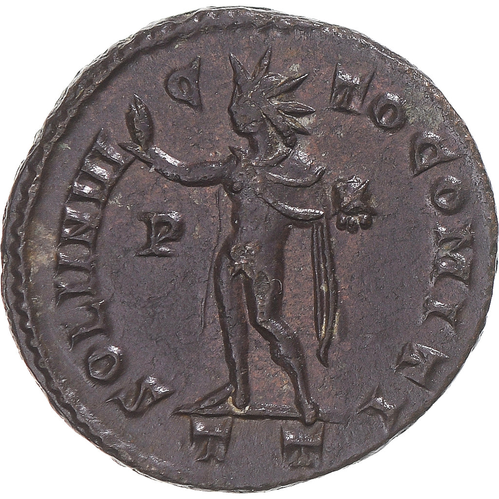 Moneta, Constantine I, Follis, 317-318, Ticinum, AU(55-58), Miedź, RIC:68