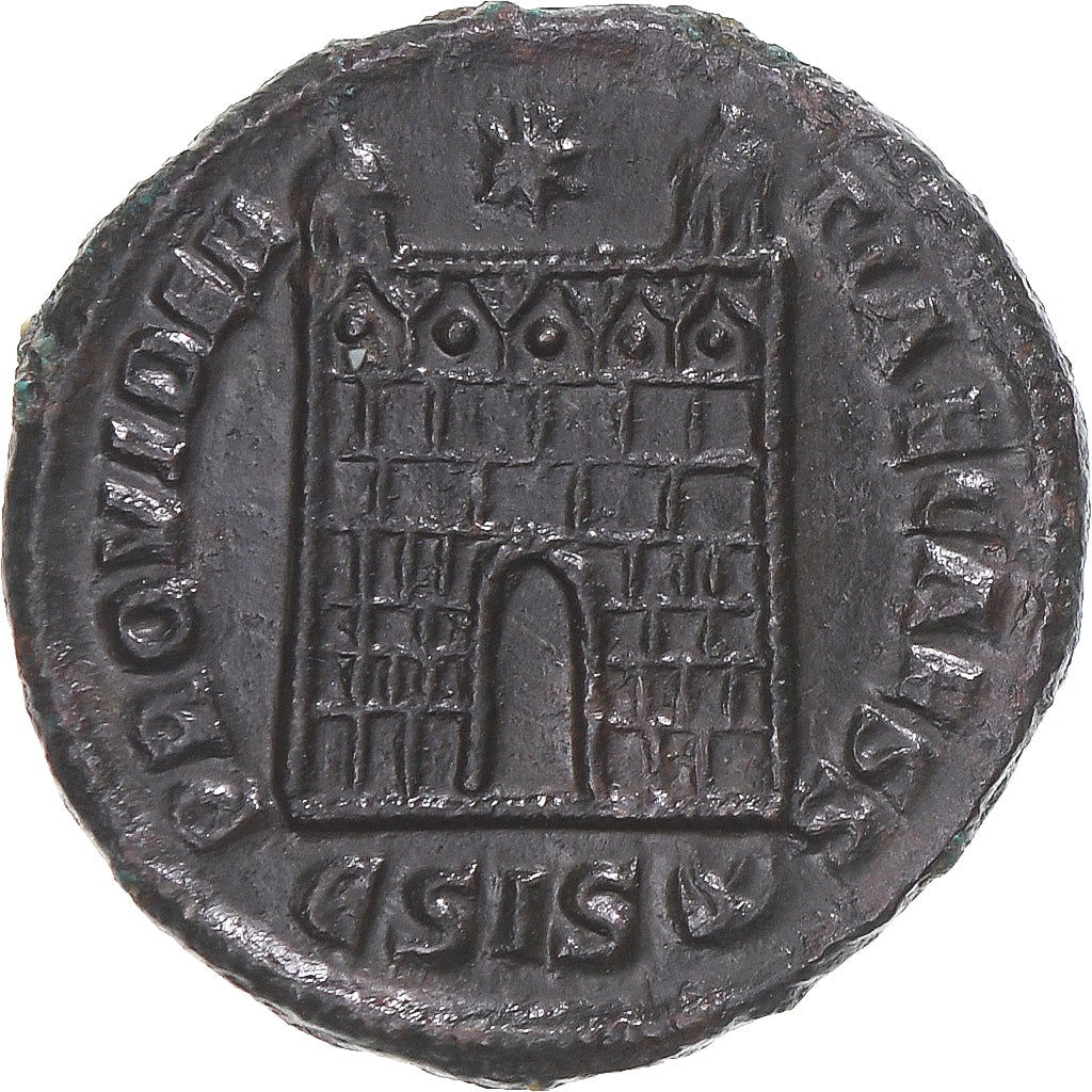 Coin, Constantine II, Follis, 328-329, Siscia, AU(55-58), Bronze, RIC:216