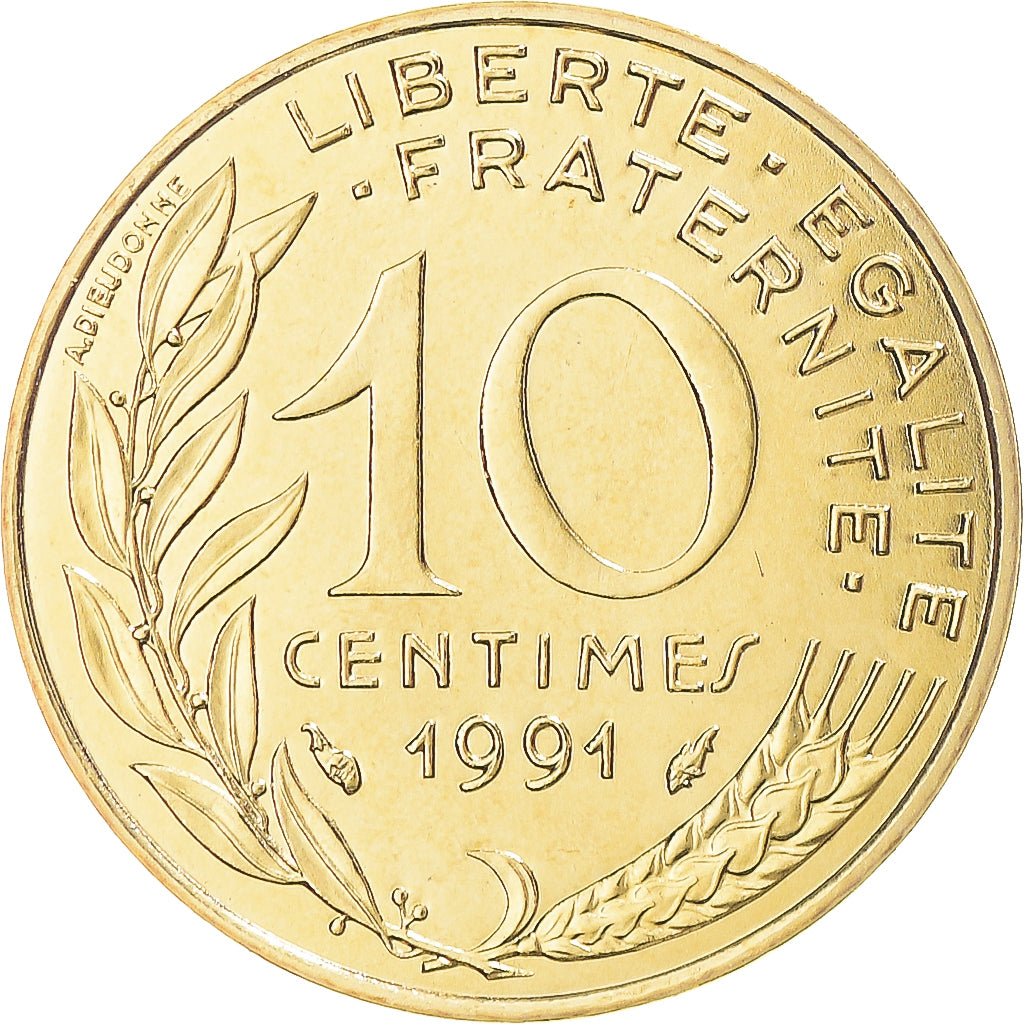 Munten, Frankrijk, Marianne, 10 Centimes, 1991, Monnaie de Paris, BU, FDC