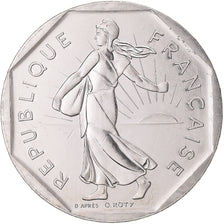 Moneda, Francia, Semeuse, 2 Francs, 1991, Monnaie de Paris, BU, FDC, Níquel