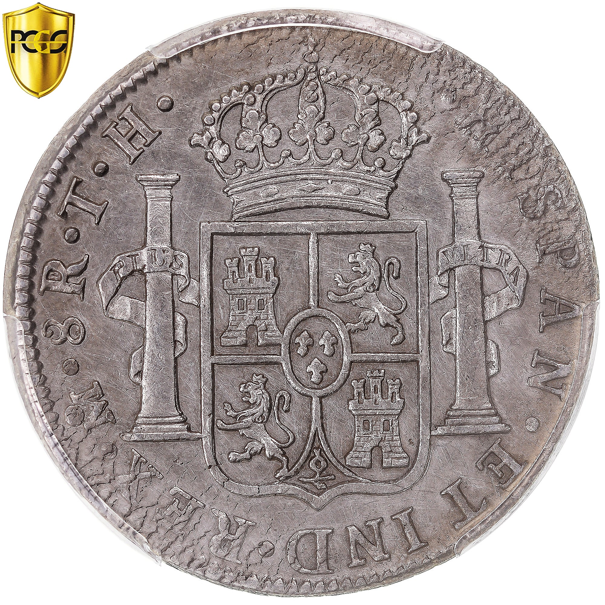 Moneta, Mexico, Charles IV, 8 Reales, 1805, Mexico City, PCGS, Cleaned Au