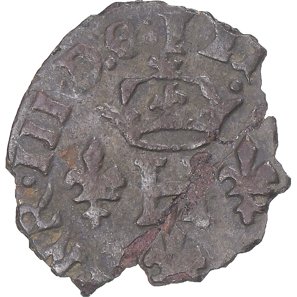 Monnaie, France, Henri III, Liard à la Croix du Saint-Esprit, Lyon, TB, Billon