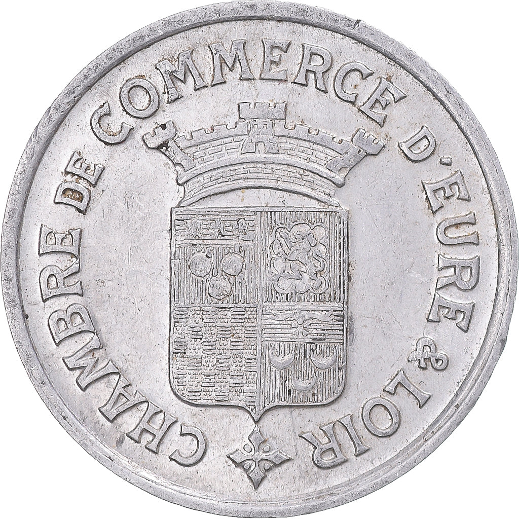 Moneda, Francia, Chambre de commerce d'Eure et Loir, 25 Centimes, 1922, MBC+
