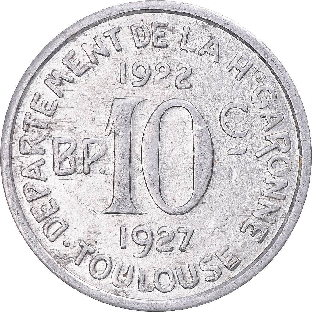 Munten, Frankrijk, Département de la Garonne, 10 Centimes, 1922-1927, ZF
