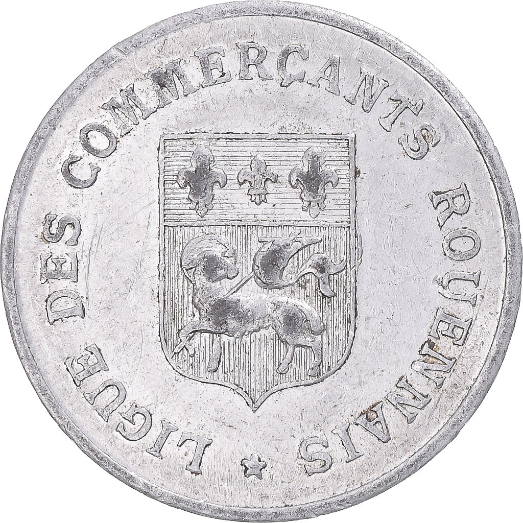 Monnaie, France, Ligue des commerçants rouennais, 10 Centimes, 1920, TB+