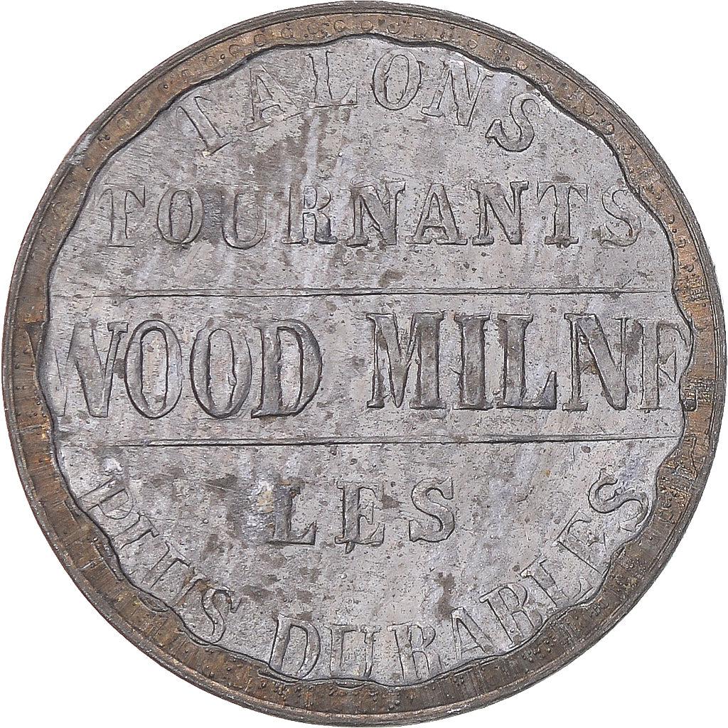 Francia, Advertising Token, Talons tournants, WOOD MILNE, MB+, Brass covered