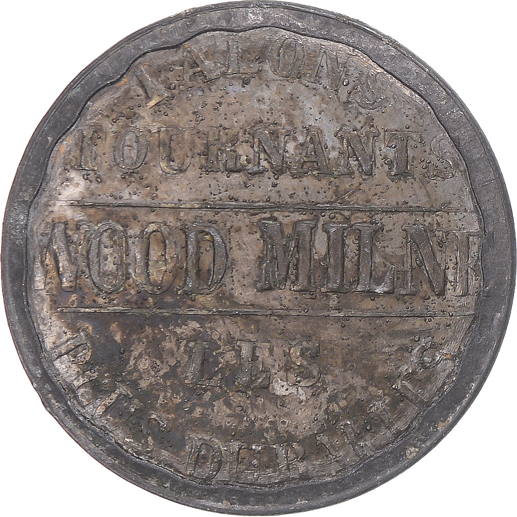 Francia, Advertising Token, Talons tournants, WOOD MILNE, MB, Brass covered