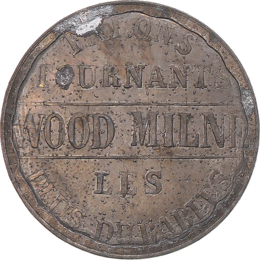 Francia, Advertising Token, Talons tournants, WOOD MILNE, BB, Brass covered
