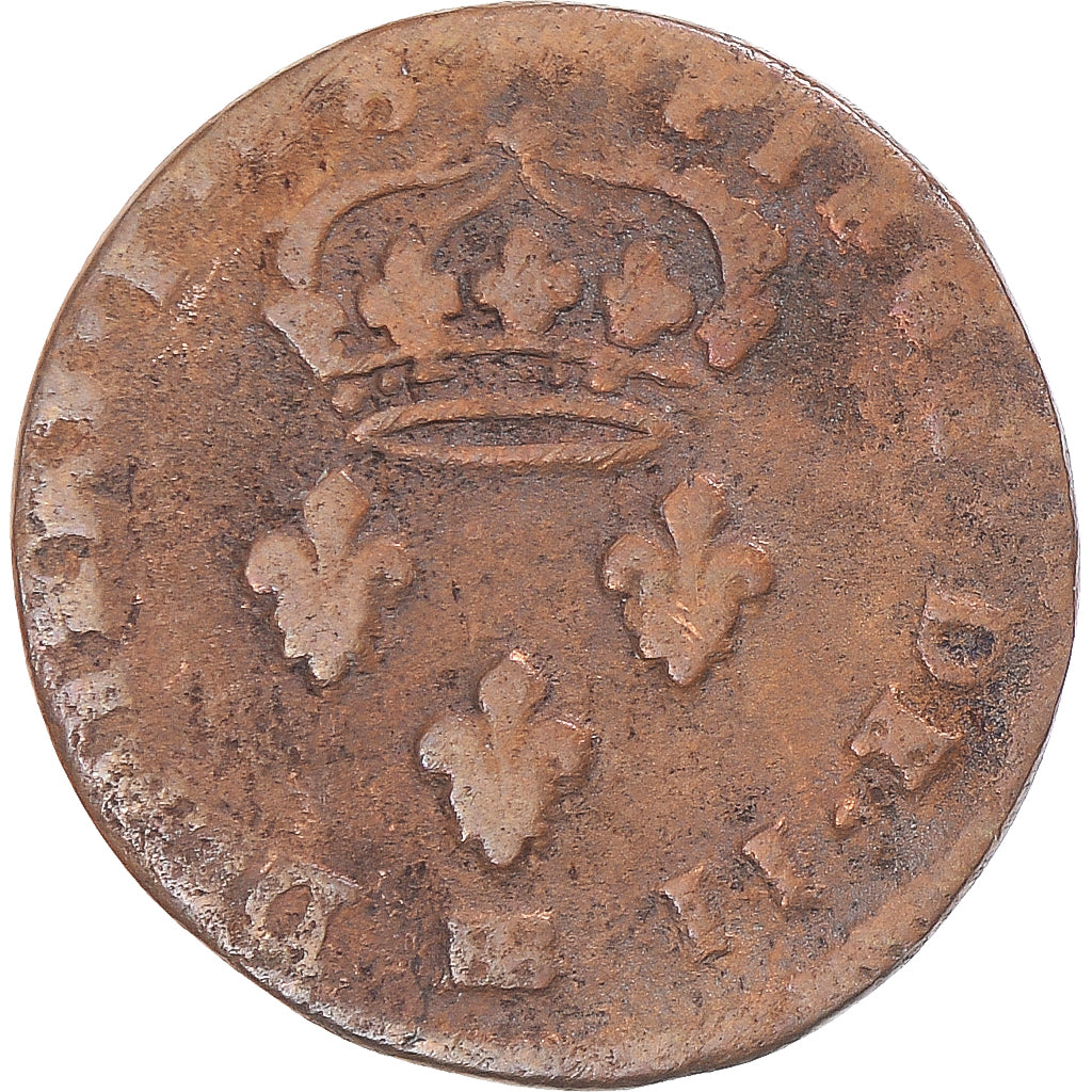 Coin, France, Louis XIV, 2 Deniers, 1708, Strasbourg, VF(20-25), Copper, KM:309