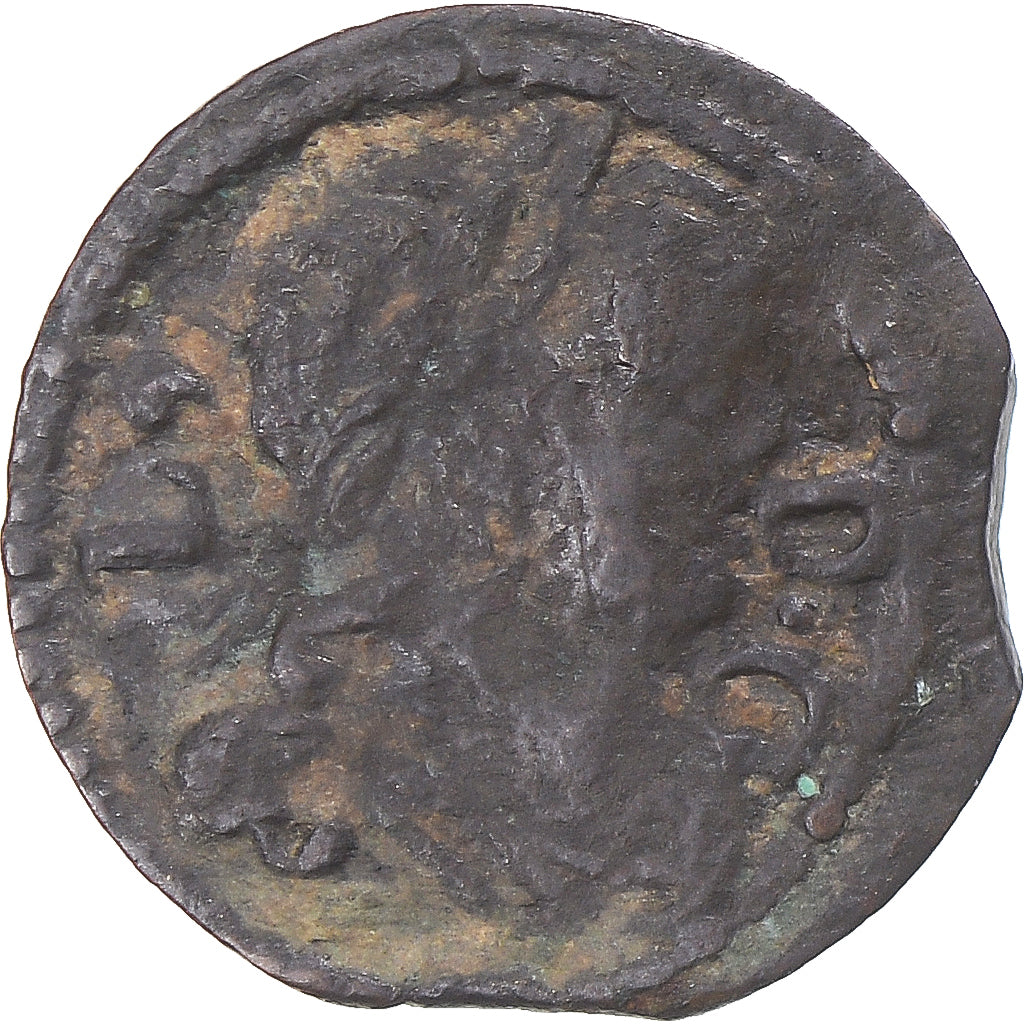 Coin, Spain, Catalonia, Louis XIV, Dinero, 1646, Barcelona, VF(20-25), Copper